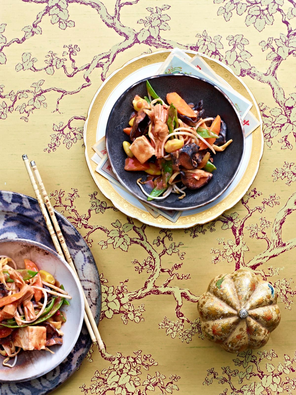 Stir-Fried Pork and Plums with Fresh Herbs