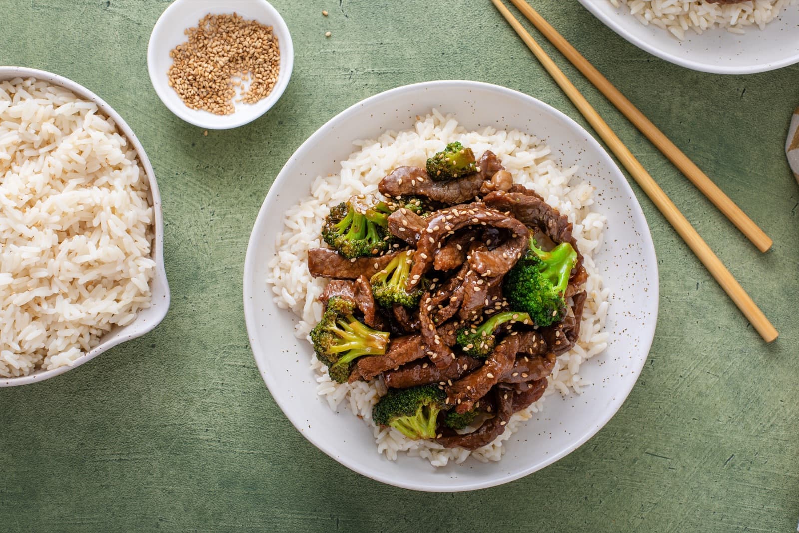 Beef Broccoli over Sushi Rice